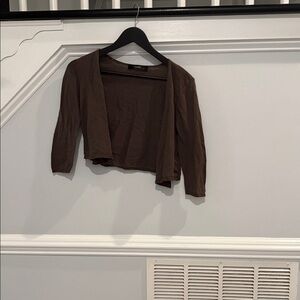 Brown Cropped Cardigan